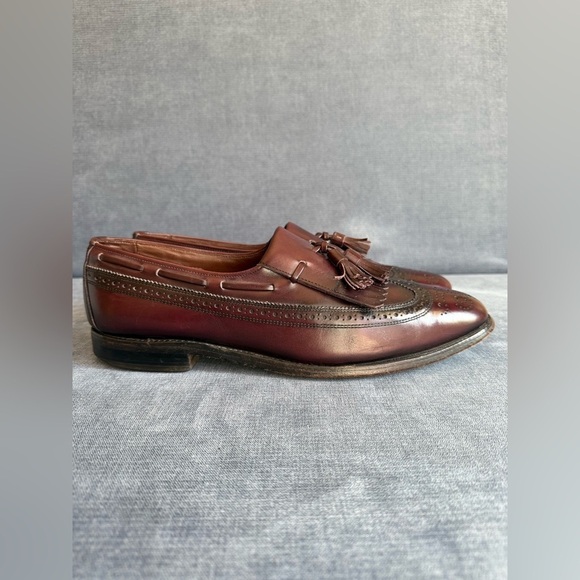 Allen Edmond Arlington Wingtip Kiltie Tassel Loafer Mens SZ10.5 Burgundy Leather main image 7